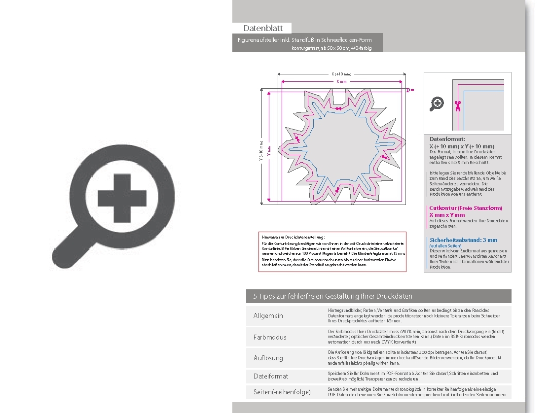 Product Bild figurenaufsteller_inkl__standfu___in_schneeflocke-form_konturgefr__st__einseitig_4_0-farbig_bedruckt