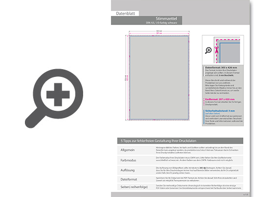Product Bild stimmzettel_din_a3__1_0-farbig_schwarz_(einseitig_bedruckt)