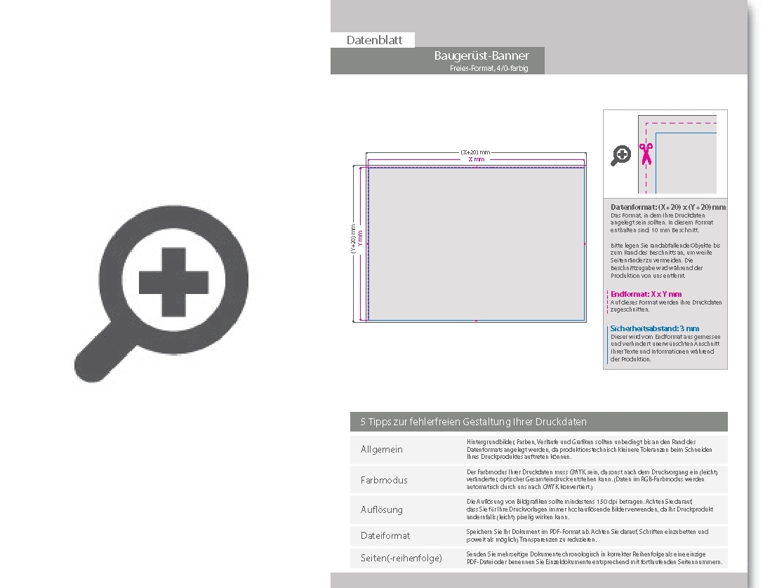 Product Bild bauger__stbanner_mit___sen_im_abstand_von_50_cm_links_und_rechts
