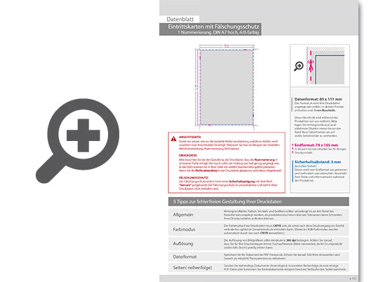 Product Bild eintrittskarte_mit_f__lschungsschutz_din_a7__1x_nummeriert_(4_0_einseitig_bedruckt)