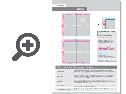 Product Bild faltblatt__gefalzt_auf_15_0_cm_x_26_5_cm__4-seiter__beidseitig_bedruckt_(4_4_farbig_+_2_sonderfarben_hks)