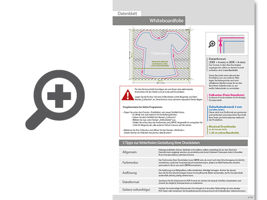 Product Bild hochwertige_whiteboard-folie_inkl__laminat_in_shirt-form_konturgeschnitten_unbedruckt