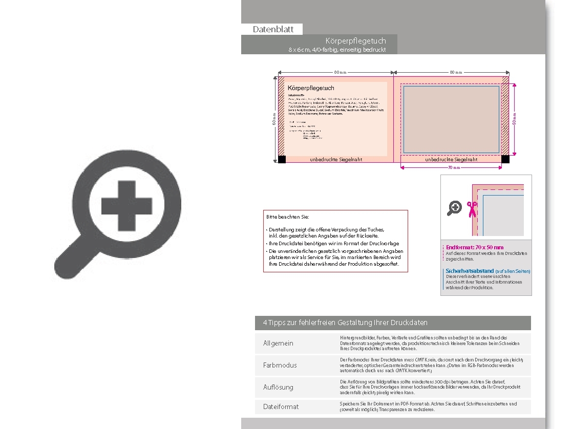Product Bild topseller__k__rperpflegetuch__8_x_6_cm__4_0-farbig_einseitig_bedruckt