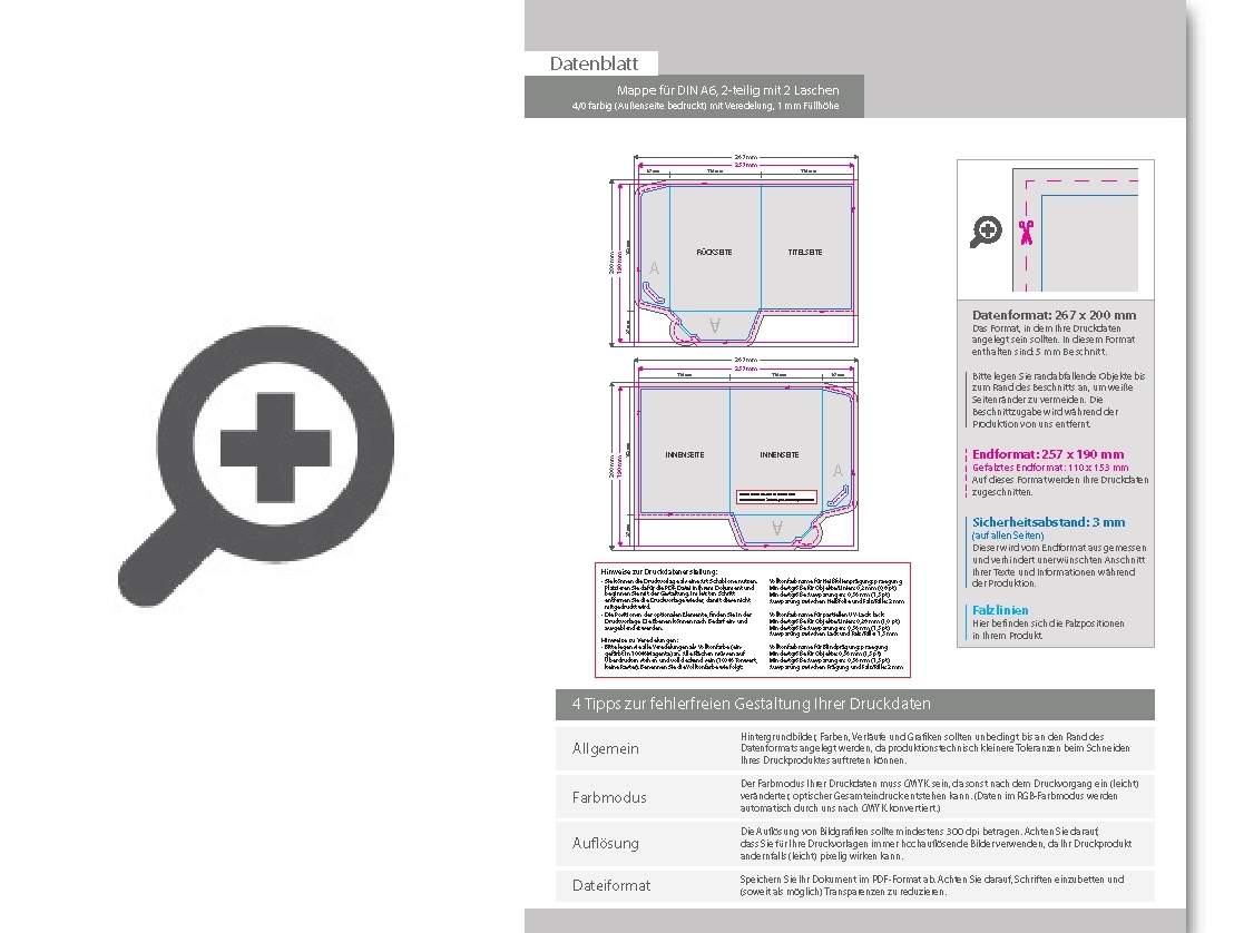Product Bild mappe_f__r_din_a6__2-teilig_mit_2_laschen__4_0_farbig_(au__enseite_bedruckt)__mit_glanzfolie_kaschiert