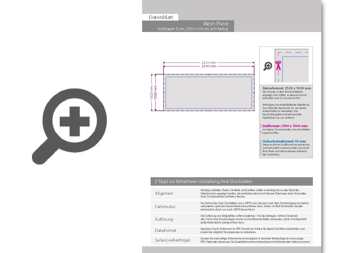 Product Bild hochwertige_mesh-plane_(pvc-frei)__250_x_100_cm__4_0-farbig_bedruckt__hohlsaum_links_und_rechts_(durchmesser_hohlsaum_3_0_cm)