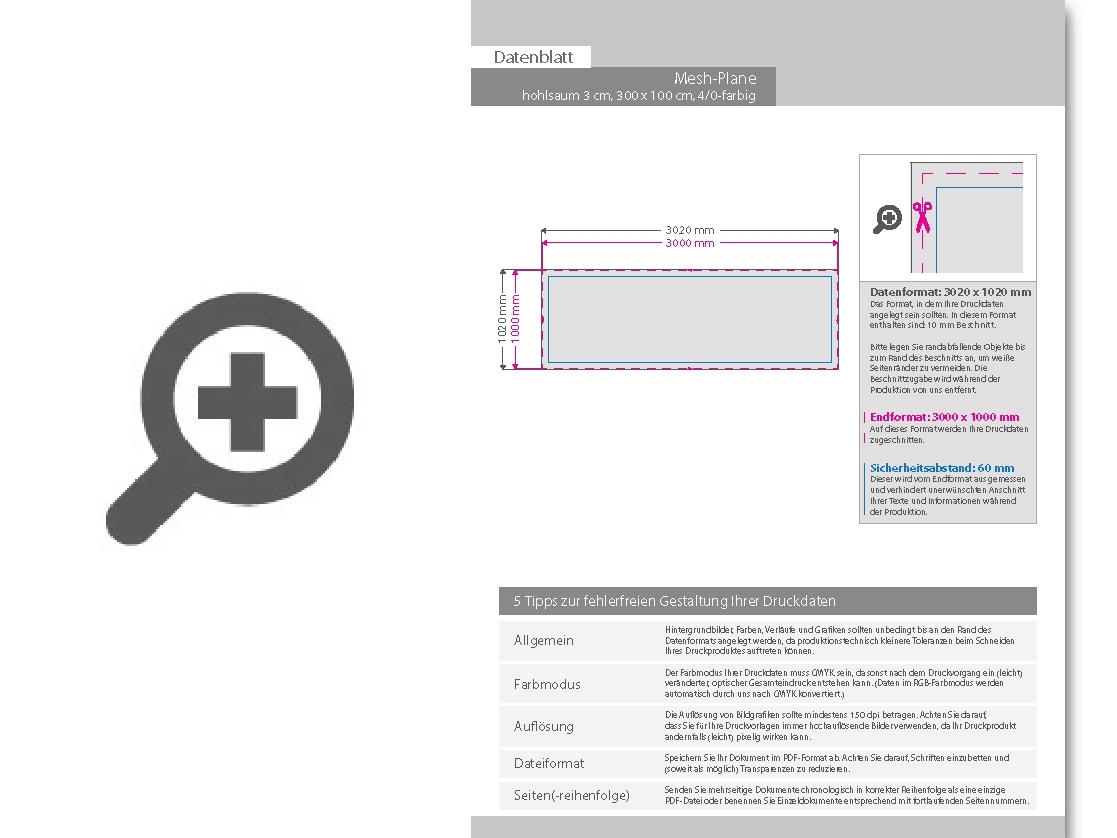 Product Bild hochwertige_mesh-plane_(pvc-frei)__300_x_100_cm__4_0-farbig_bedruckt__hohlsaum_links_und_rechts_(durchmesser_hohlsaum_3_0_cm)