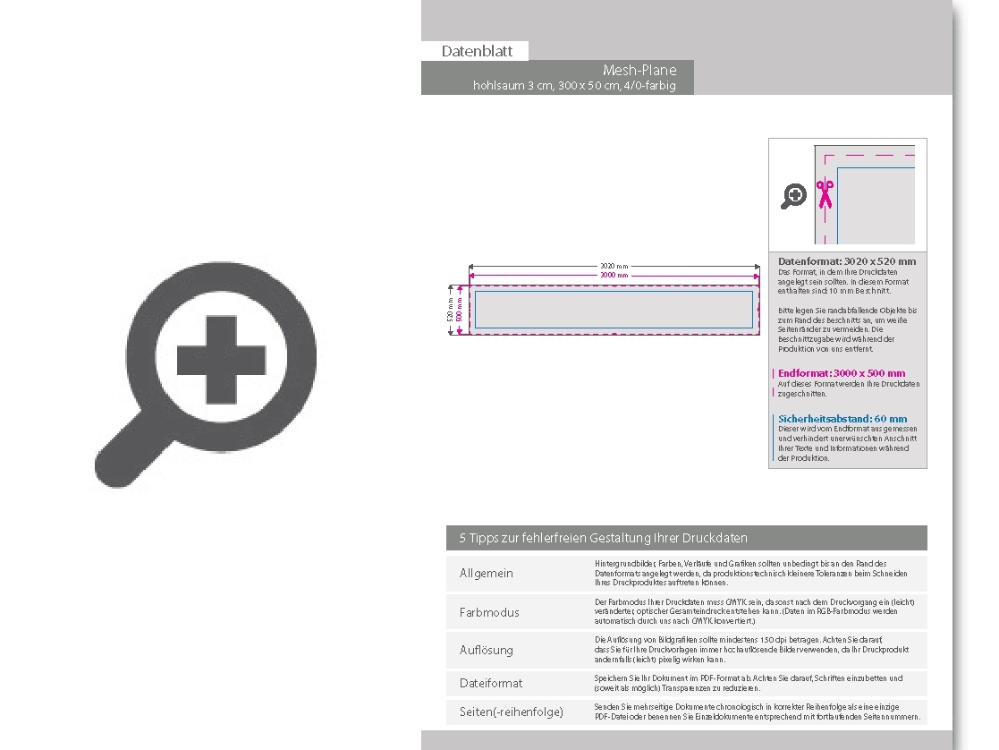 Product Bild hochwertige_mesh-plane_(pvc-frei)__300_x_50_cm__4_0-farbig_bedruckt__hohlsaum_links_und_rechts_(durchmesser_hohlsaum_3_0_cm)