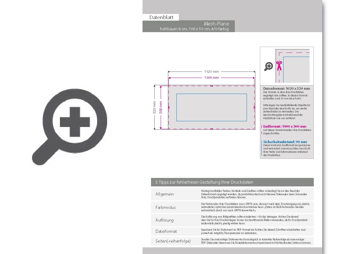 Product Bild hochwertige_mesh-plane_(pvc-frei)__100_x_50_cm__4_0-farbig_bedruckt__hohlsaum_links_und_rechts_(durchmesser_hohlsaum_6_0_cm)