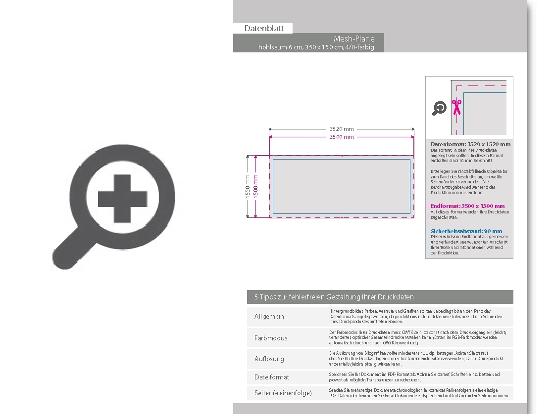 Product Bild hochwertige_mesh-plane_(pvc-frei)__350_x_150_cm__4_0-farbig_bedruckt__hohlsaum_links_und_rechts_(durchmesser_hohlsaum_6_0_cm)