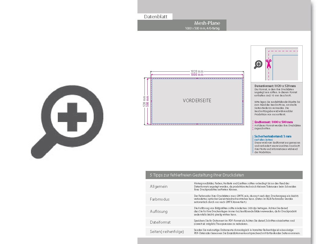 Product Bild hochwertige_mesh-plane_(pvc-frei)__100_x_50_cm__4_0-farbig_bedruckt____sen_im_abstand_von_50_cm_oben_und_unten