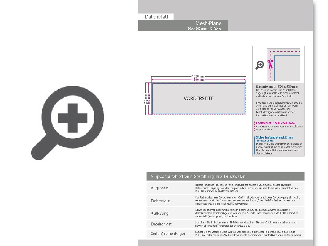 Product Bild hochwertige_mesh-plane_(pvc-frei)__150_x_50_cm__4_0-farbig_bedruckt____sen_im_abstand_von_50_cm_oben_und_unten