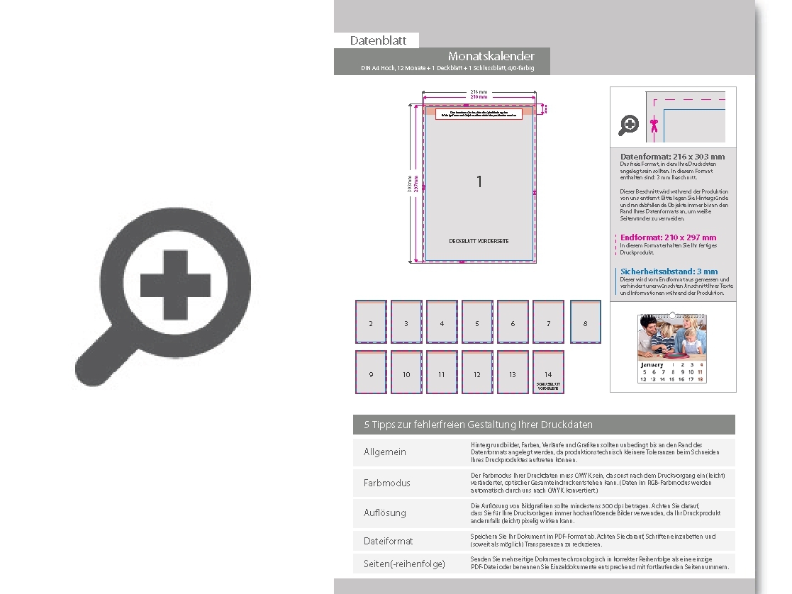 Product Bild monatskalender_14_blatt_(12_monate_+_1_deckblatt_+_1_schlussblatt)__einseitig_bedruckt_4_0_farbig__din_a4_hoch_(210_x_297_mm)