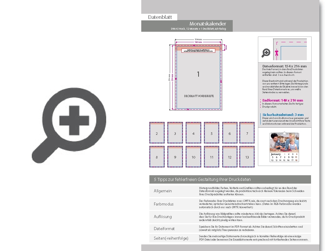 Product Bild monatskalender_13_blatt_(12_monate_+_deckblatt)__einseitig_bedruckt_4_0_farbig__din_a5_hoch_(148_x_210_mm)