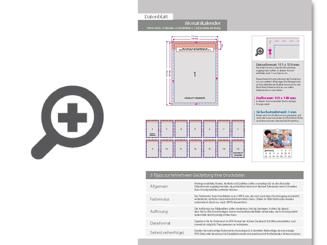 Product Bild monatskalender_15_blatt_(12_monate_+_2_deckbl__tter_+_1_schlussblatt)__einseitig_bedruckt_4_0_farbig__din_a6_hoch_(105_x_148_mm)