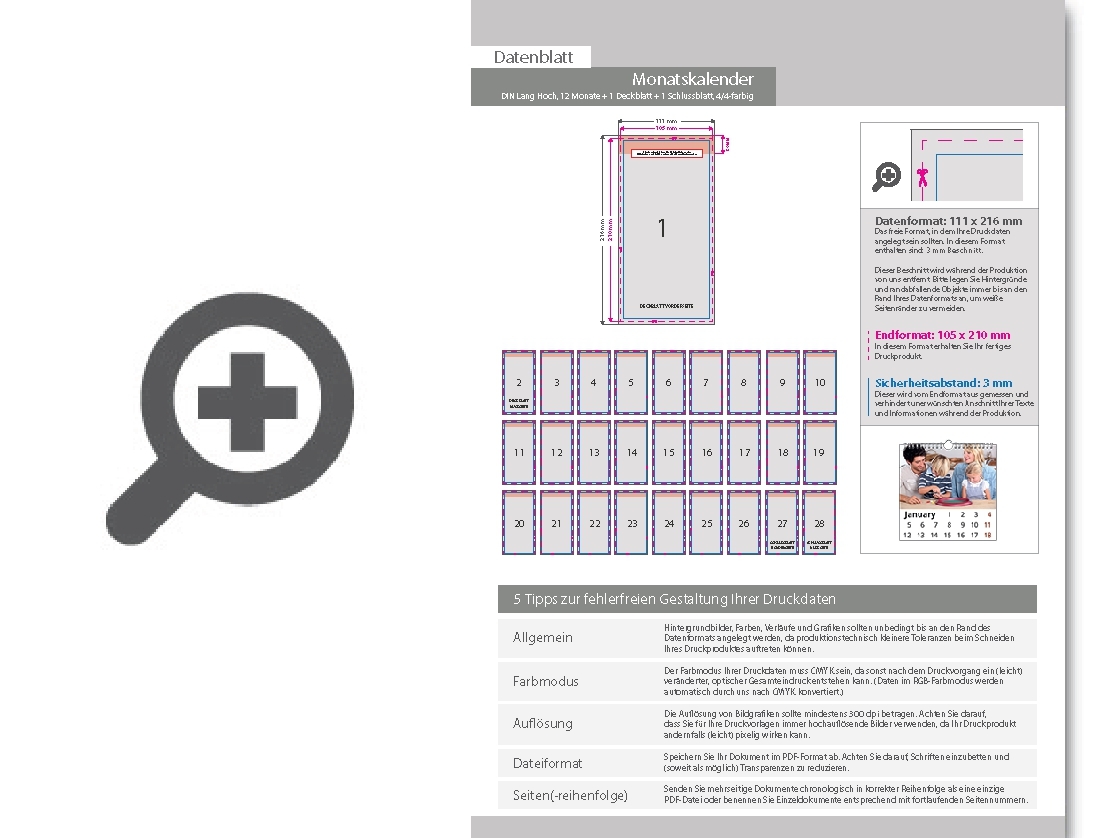 Product Bild monatskalender_14_blatt_(12_monate_+_1_deckblatt_+_1_schlussblatt)__beidseitig_bedruckt_4_4_farbig__din_lang_hoch_(105_x_210_mm)