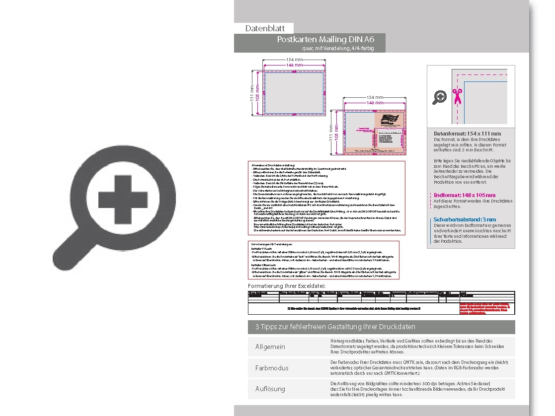 Product Bild postkarten-mailing_din_a6_quer_(14_8_cm_x_10_5_cm)_mit_mattfolie_kaschiert
