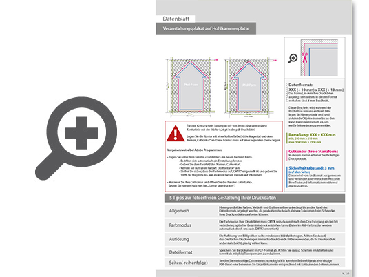 Product Bild veranstaltungsplakat_auf_hohlkammerplatte_in_pfeil-form_konturgefr__st___beidseitig_4_4-farbig_bedruckt