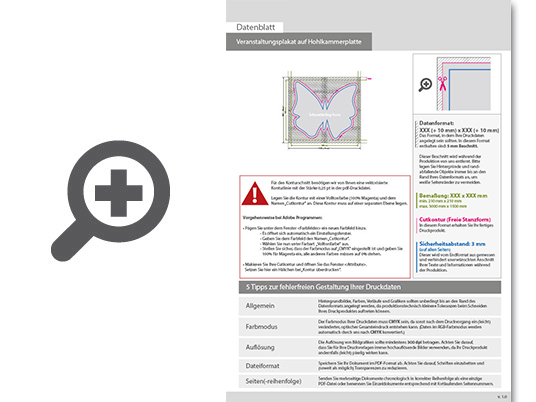 Product Bild veranstaltungsplakat_auf_hohlkammerplatte_in_schmetterling-form_konturgefr__st___einseitig_4_0-farbig_bedruckt