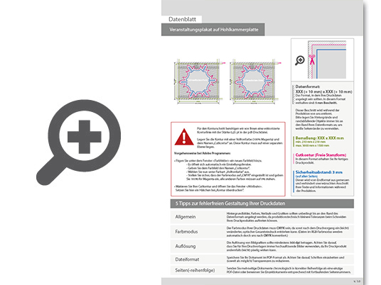 Product Bild veranstaltungsplakat_auf_hohlkammerplatte_in_schneeflocke-form_konturgefr__st___beidseitig_4_4-farbig_bedruckt