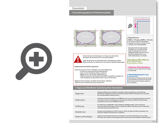 Product Bild veranstaltungsplakat_auf_hohlkammerplatte_in_sprechblase-form_konturgefr__st___beidseitig_4_4-farbig_bedruckt