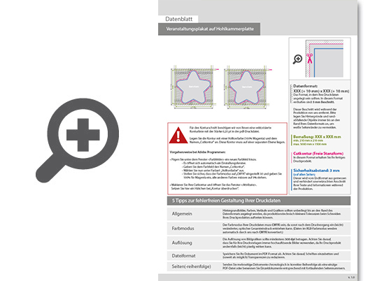 Product Bild veranstaltungsplakat_auf_hohlkammerplatte_in_stern-form_konturgefr__st___beidseitig_4_4-farbig_bedruckt
